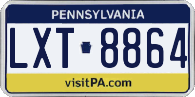 PA license plate LXT8864