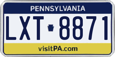 PA license plate LXT8871