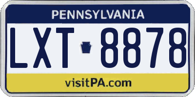PA license plate LXT8878