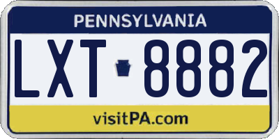 PA license plate LXT8882
