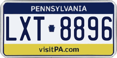 PA license plate LXT8896