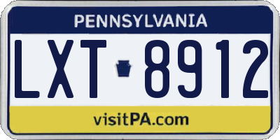 PA license plate LXT8912