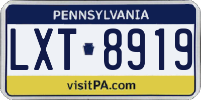 PA license plate LXT8919