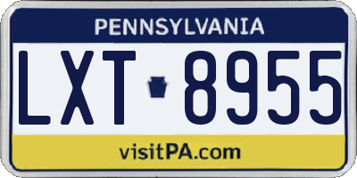 PA license plate LXT8955