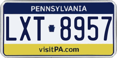 PA license plate LXT8957
