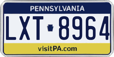 PA license plate LXT8964