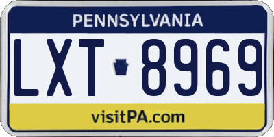 PA license plate LXT8969