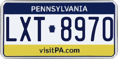 PA license plate LXT8970