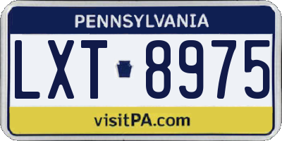 PA license plate LXT8975