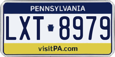 PA license plate LXT8979