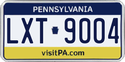 PA license plate LXT9004