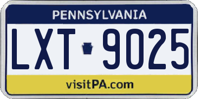 PA license plate LXT9025