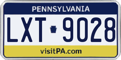 PA license plate LXT9028