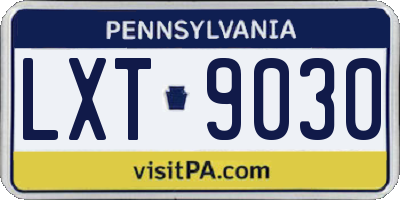 PA license plate LXT9030