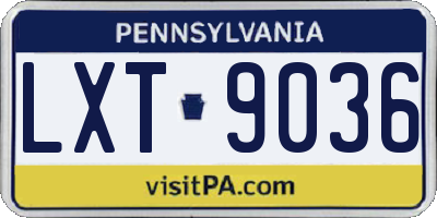 PA license plate LXT9036