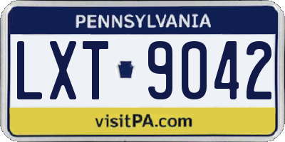 PA license plate LXT9042
