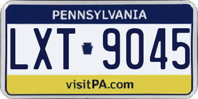 PA license plate LXT9045