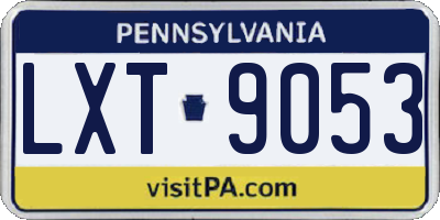 PA license plate LXT9053