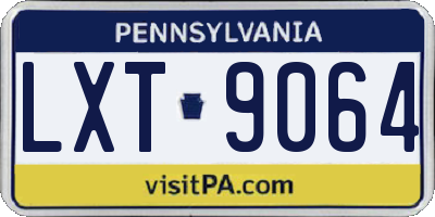 PA license plate LXT9064