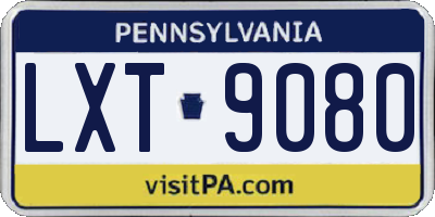 PA license plate LXT9080