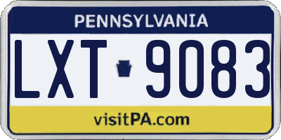 PA license plate LXT9083