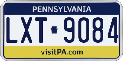 PA license plate LXT9084