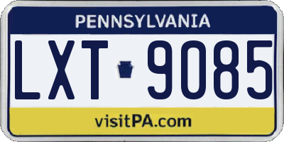 PA license plate LXT9085