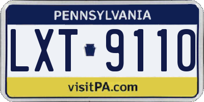 PA license plate LXT9110