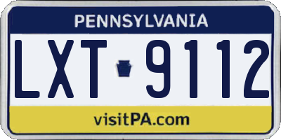 PA license plate LXT9112