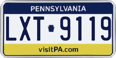 PA license plate LXT9119