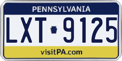 PA license plate LXT9125