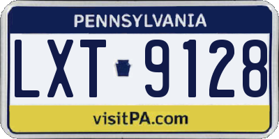 PA license plate LXT9128