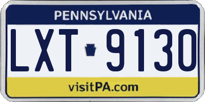 PA license plate LXT9130
