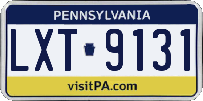 PA license plate LXT9131