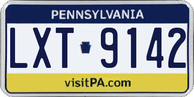 PA license plate LXT9142