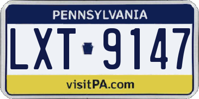 PA license plate LXT9147