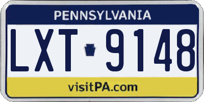PA license plate LXT9148