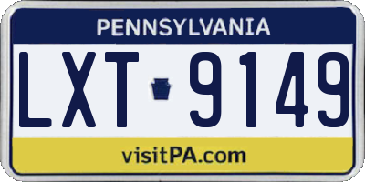 PA license plate LXT9149