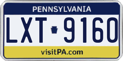 PA license plate LXT9160