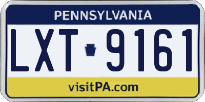 PA license plate LXT9161