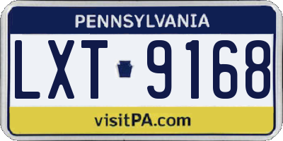 PA license plate LXT9168