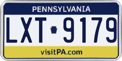 PA license plate LXT9179