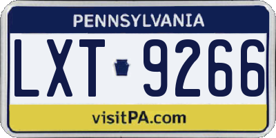 PA license plate LXT9266