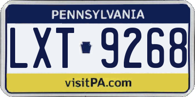 PA license plate LXT9268