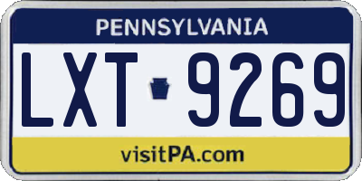 PA license plate LXT9269
