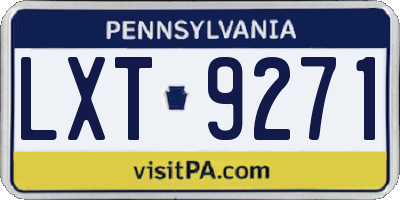 PA license plate LXT9271