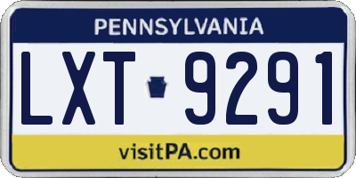 PA license plate LXT9291