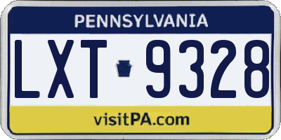PA license plate LXT9328