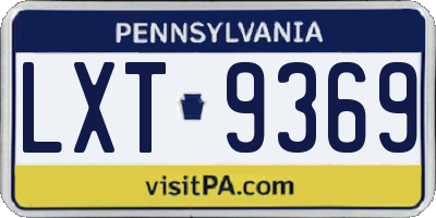 PA license plate LXT9369