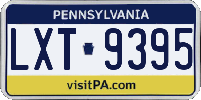 PA license plate LXT9395
